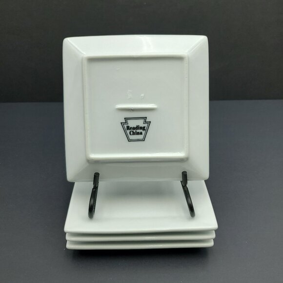 Reading China Square White Appetizer Plates Snack Plates Dessert Plates - Picture 3 of 4